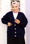 Buttoned Pocketed Knitwear Cardigan Tsd240716 Navy Blue - 2