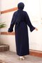 Buy Tie-Up Low-Sleeve Knitwear Long Dress Tsd240708 Navy Blue - 5