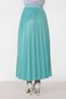 Leather Look Pleated Skirt TSD221001 Turquoise - 5