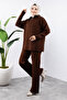 Zippered knitwear set tsd240950 bitter brown - 4