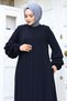 Double Balloon Arm Detailed Skirt with Flounce Hijab Ferace TSD240247 Navy Blue - 2