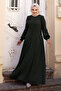 Khaki Hijab Ferace - Gipe Detailed, Neck Zippered TSD240603 - 3