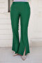 Spanish Style Leather Trousers with Front Slits Tsd240813 Green - 5