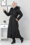 Full Length Quilted Coat Tsd1931 Black - 3