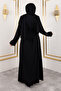 Chain Stone Detailed Abaya Tsd250126 Black - 6