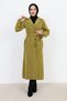 Double Breasted Collar Buttoned Cape TSD231111 Yellow