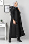 Full Length Quilted Coat Tsd1931 Black - 2