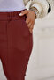Spanish Style Leather Trousers with Front Slits Tsd240813 Claret Red - 2