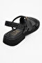 Cesar Black Genuine Leather Women's Sandals - 5