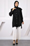 Black Tunic with Front Detail and Tie Sleeves - 3