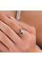 Solitaire Wedding Ring Steel Ring with Zircon Stone Silver Color |   Bright and Elegant Model Inner Diameter 19 Mm/ Number 18