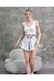 Trend Street Wear Ice Blue Tasseled Jean Shorts - 3