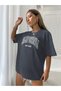 California West Coast Single Jersey T-Shirt - Smoke Printed Oversize Crew Neck T-Shirt - 3