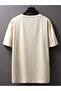 Ny Summer Single Jersey T-Shirt - Beige Printed Oversize Crew Neck T-Shirt - 2