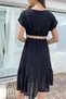 Women's Double Breasted Collar Belt Detailed Summer Dress Dk0001 - 5