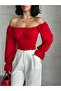 Women's Madonna Collar Balloon Sleeve Crepe Blouse