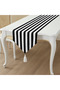 Black and White Striped Tasseled Runner 45X140 Stain Resistant - 2