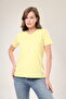 Super Quality Yellow V-Neck Women's T-Shirt Solid Color Basic Organic Cotton Knitted Combed Cotton T-Shirt - 4