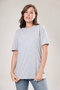 Super Quality Unisex Cotton Gray Melange Crew Neck Oversize Boyfriend T-shirt Women Men T-Shirt - 3