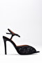 High-Heeled Shoes Crystal Stone Embellished Lace Patterned High Heel Evening Shoes COMFORTABLE AND STYLISH GRADUATION - 6