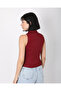 Women's Burgundy Bow Buttoned Blazer Vest - 8