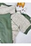 Double Sided 4 Layer Muslin Baby Blanket & Cover Khaki - Crispy Flower Patterned 100% Cotton 110X110Cm - 3