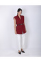 Burgundy Padded Oversize Vest with Belt - 5