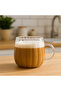 Set of 4 Coffee Glasses - Pinterest Glass with Handle Striped Mug 400 ml Borosilicate Thermosil Mug - 2