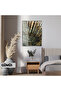 Amazing | Palm Leaf Model (Green) | Framed Tempered Glass Table Single Vertical