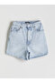 Blue Standard Fit Women's Jean Shorts - 5
