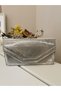 Women's Snake Leather Printed Platinum Evening Dress Clutch Night Chain ​​Wedding Bag - 3