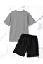 Unisex Diamond Women's Portrait Design Printed Tshirt Shorts Set - 2