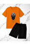 Unisex Diamond Women's Portrait Design Printed Tshirt Shorts Set