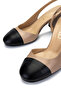 Women's Genuine Leather Black/Mink Heeled Shoes - 4