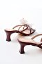 S-622 Burgundy Orchid Detailed Thin Heeled Women's Slippers - 5