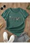 Lavender Pattern Printed Basic T-Shirt
