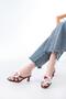 S-622 Burgundy Orchid Detailed Thin Heeled Women's Slippers - 2