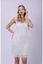 White Glamour Fringe Sequin Party Dress - 6