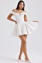 Floral White Summer Mini Dress-Fit & Flare Style - 4