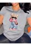 Women's Cool Girl Cute Teddy Bear Printed Oversize T-Shirt