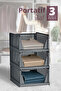 Multi-Purpose Portable Plastic Sliding Shelf Cabinet Organizer Set of 3 Gray
