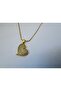 Steel Gold Zircon Engraved Heart Necklace - 6