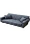 Three Seat Elastic Printed Sofa Cover Grey 190x230 cm