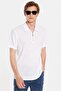 Men's Slim Fit Slim Fit Viscose Zippered Polo Neck White T-Shirt - 4