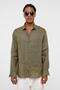 100% Linen Oversize Long Sleeve Shirt Khaki