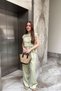 Drawstring Pinterest Model Zero Sleeve Design Blouse Wide Leg Palazzo Pants Double Raw Linen Suit - 6