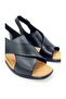 Kindep (Ces) Genuine Leather Thick Heeled Women's Sandals Black - 5