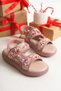 Kindep (Arzen) Stone Detailed Daily Orthopedic Girls Sandals Shoes Pudra - 4