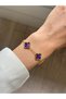 316L Steel Pearlescent Purple Bracelet Women Men Unisex Bracelet Gold Double Sided - 2