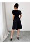 Dressify Women’S Fashion Women's Short Sleeve Crew Neck Button Front Imported Crepe Dress - 5